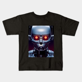 Robot face with sparkling eyes. Kids T-Shirt